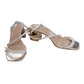 Elegant Strappy High Heel Sandals UK8 Women's Wide Fit Rose Gold Glitter