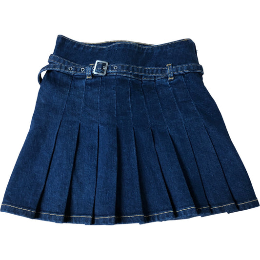 Guess Denim Pleated Mini Skirt Size 8 Women's Blue Casual Summer Fashion