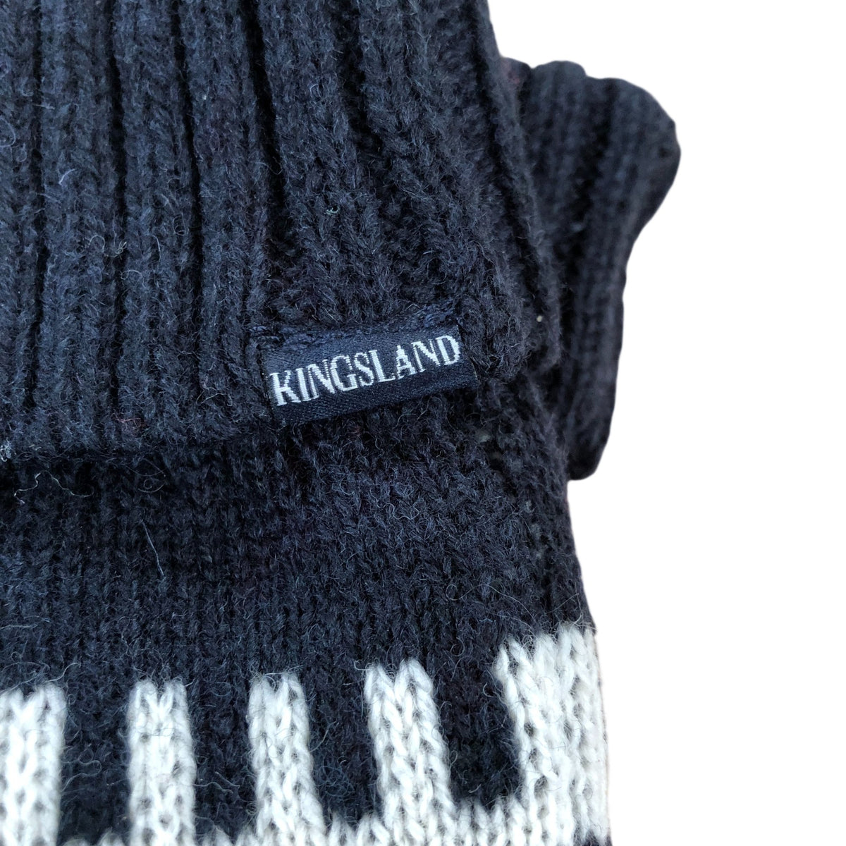 Kingsland Knitted Gloves One Size Women's Navy Red Pattern Wool Blend