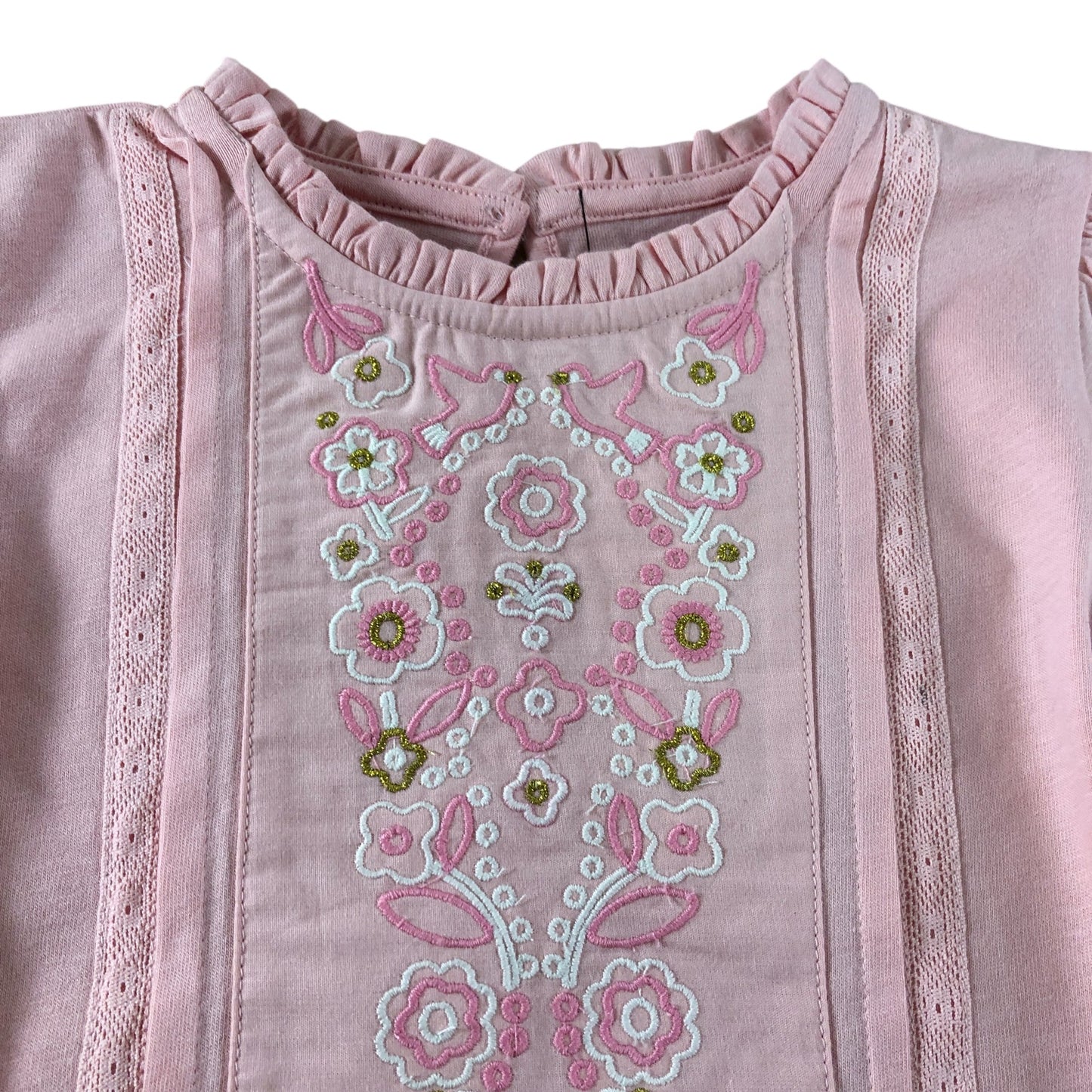 Mini Boden Pink Embroidered Top - 6-7 Years