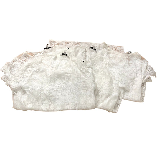 Women's White Short Sleeve Lace Blouse Size 14 Pack of 5