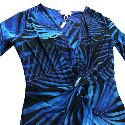 Branded Blue Tropical Wrap Dress - Size 6