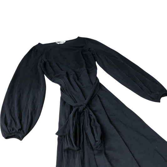 Boden Black Wrap Dress Women's Long Sleeve Casual Tencel Blend UK8