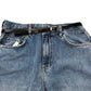 River Island Wide Leg Jeans Women's Blue Classic High Waisted Belted