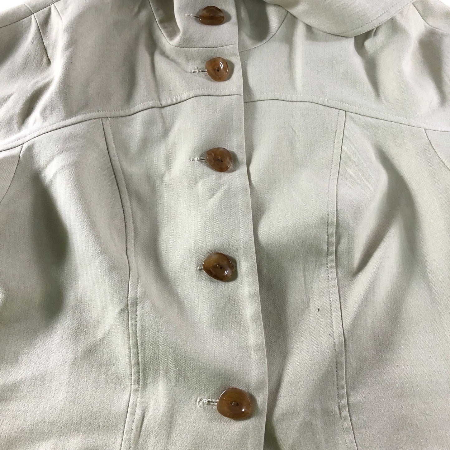 River Island Jacket Herringbone Tie Neck Long Sleeve - Size 6