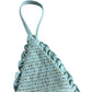 River Island Women's Aqua Blue Ruffled Triangle Bikini Top Swimwear Size 8