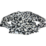 River Island Floral Blouse UK16 Women's Long Sleeve Black White Print
