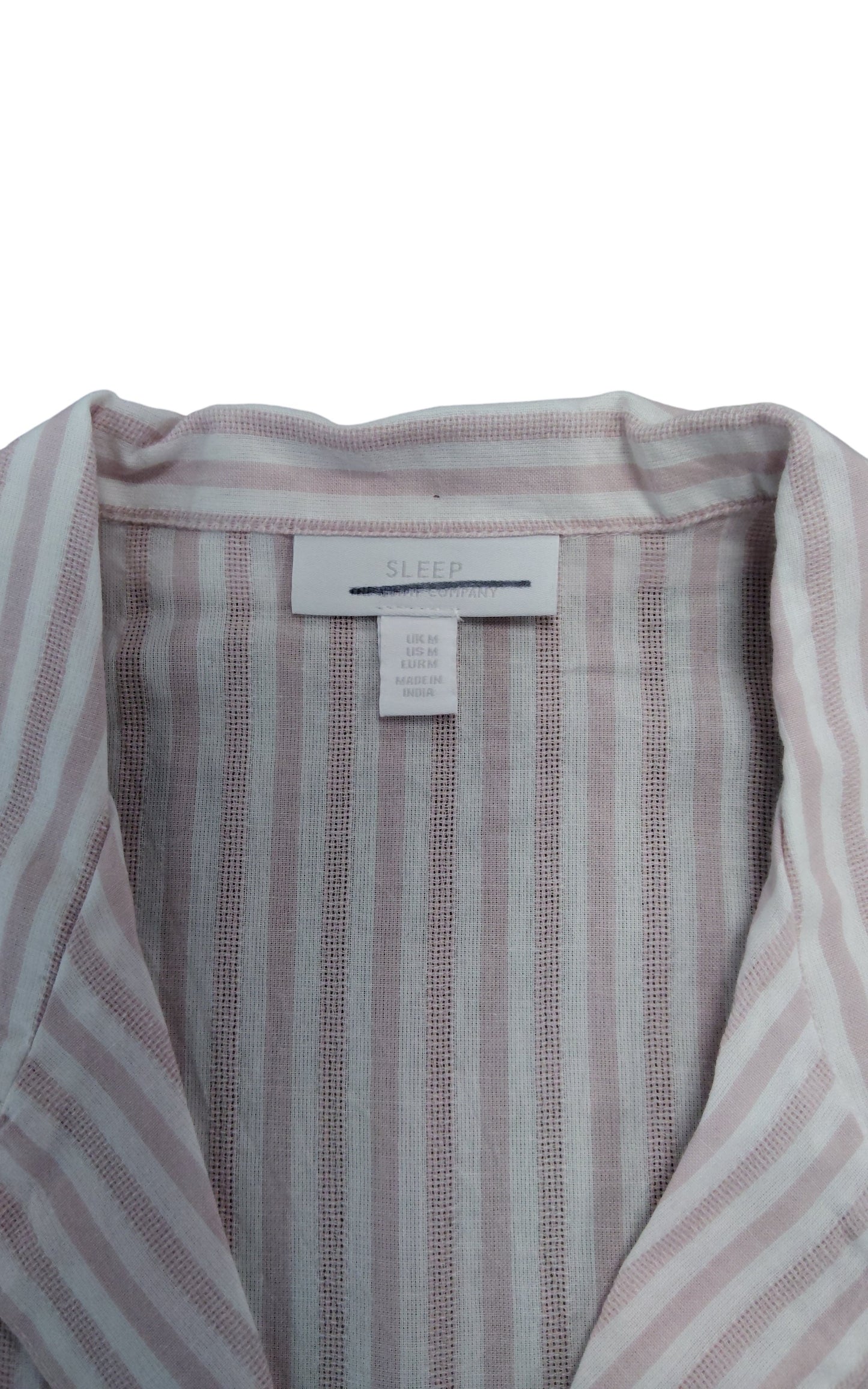 Branded Sleepwear Women's Striped Pyjama Top Size 12 Pink Cotton Classic