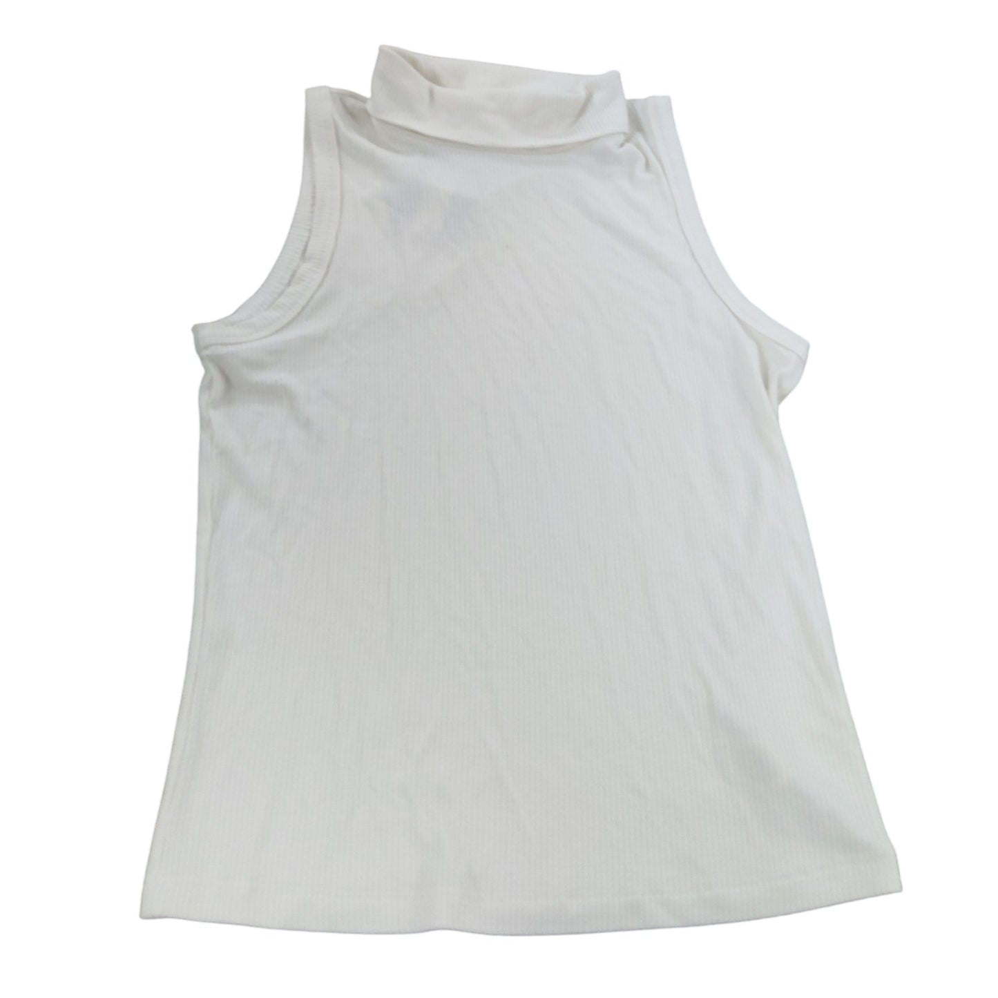 River Island Women's Ribbed High Neck Sleeveless Top UK10 Cream Casual Style