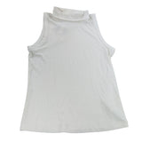 River Island Women's Ribbed High Neck Sleeveless Top UK10 Cream Casual Style