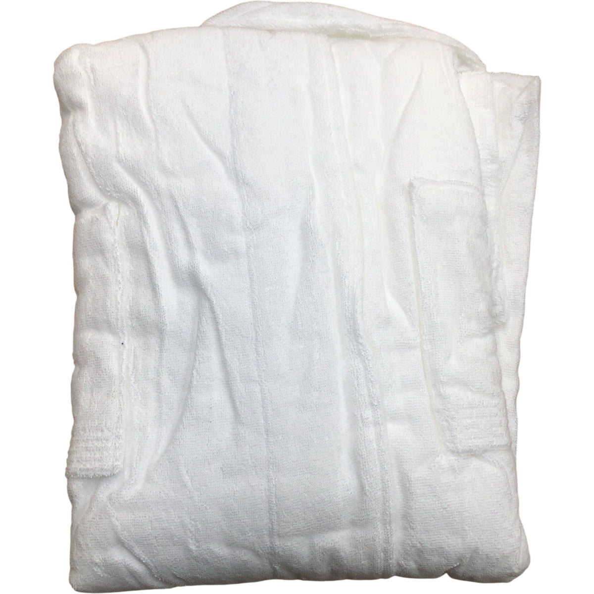 Mens Classic Shawl Robe One Size Cotton Terry Cloth Bathrobe Hotel Spa White