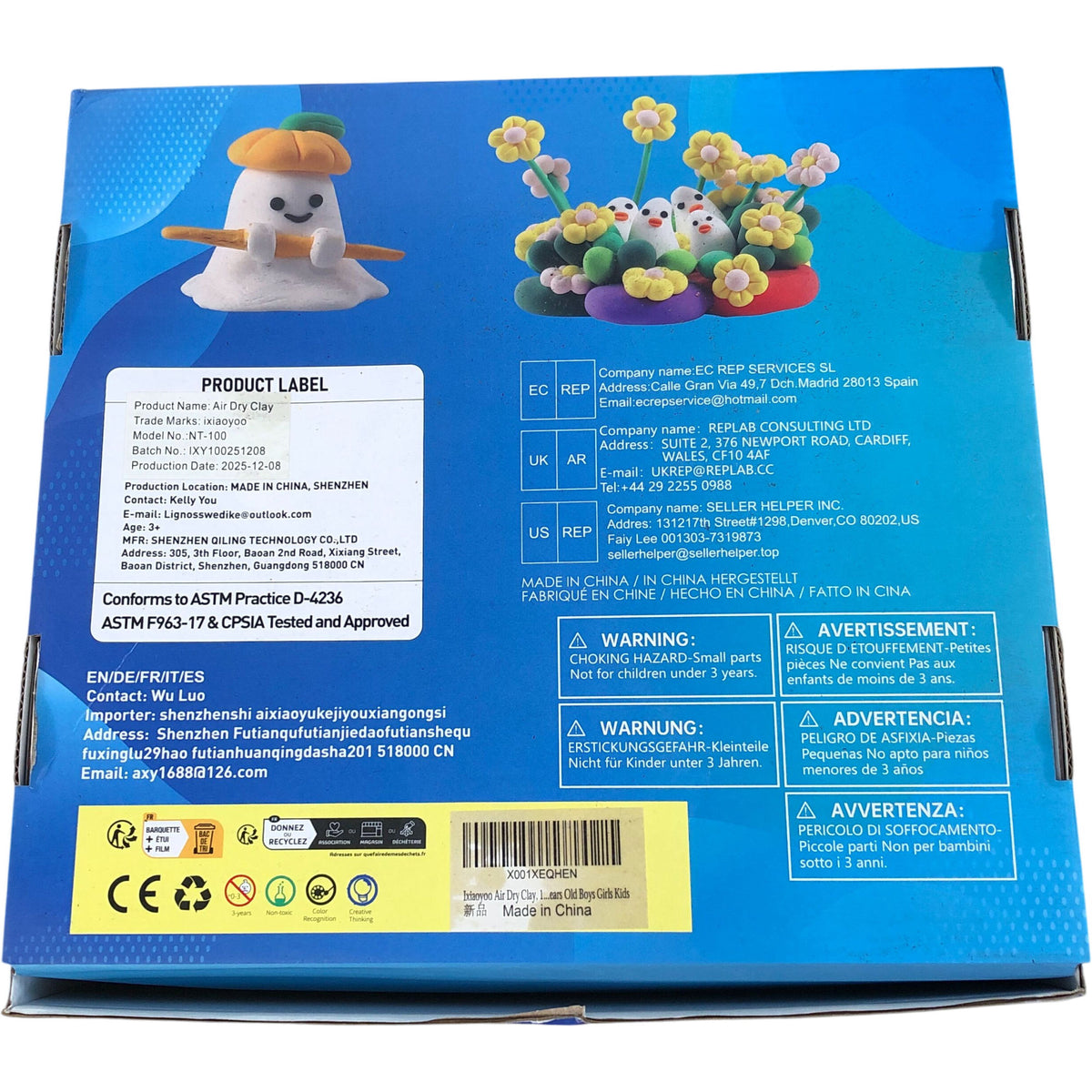 IxiaoYoo 100 Colors Air Dry Clay Non Toxic Super Soft Crafting Material