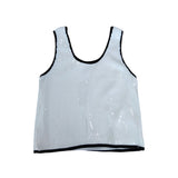 River Island Women's Sequin Tank Top UK10 White Sleeveless Party Wear