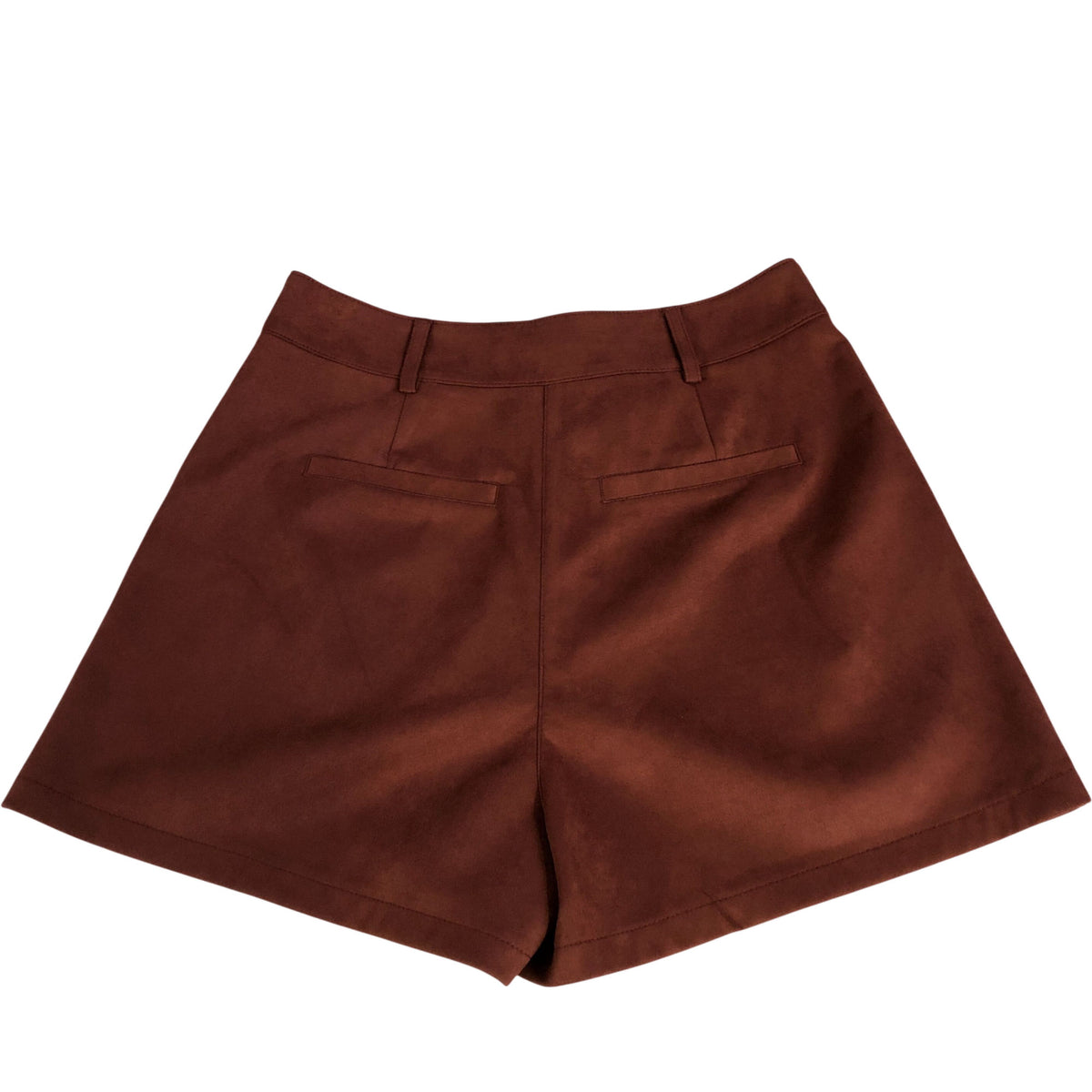 River Island Women's High Waisted Shorts UK12 Rust Suede