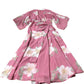 Branded Floral Maxi Dress Women's Pink Polyester Wrap Style With Belt UK12