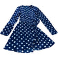 Dancing Leopard Wrap Dress UK6 Women's Navy White Polka Dot