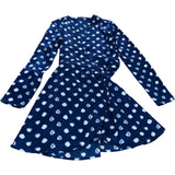 Dancing Leopard Wrap Dress UK6 Women's Navy White Polka Dot