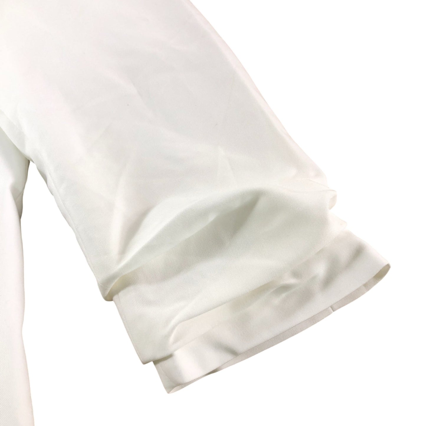 Pieces White Ruched Sleeve Blazer - Size 8