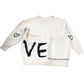 Cream Wool Blend Graphic Love Jumper Size M