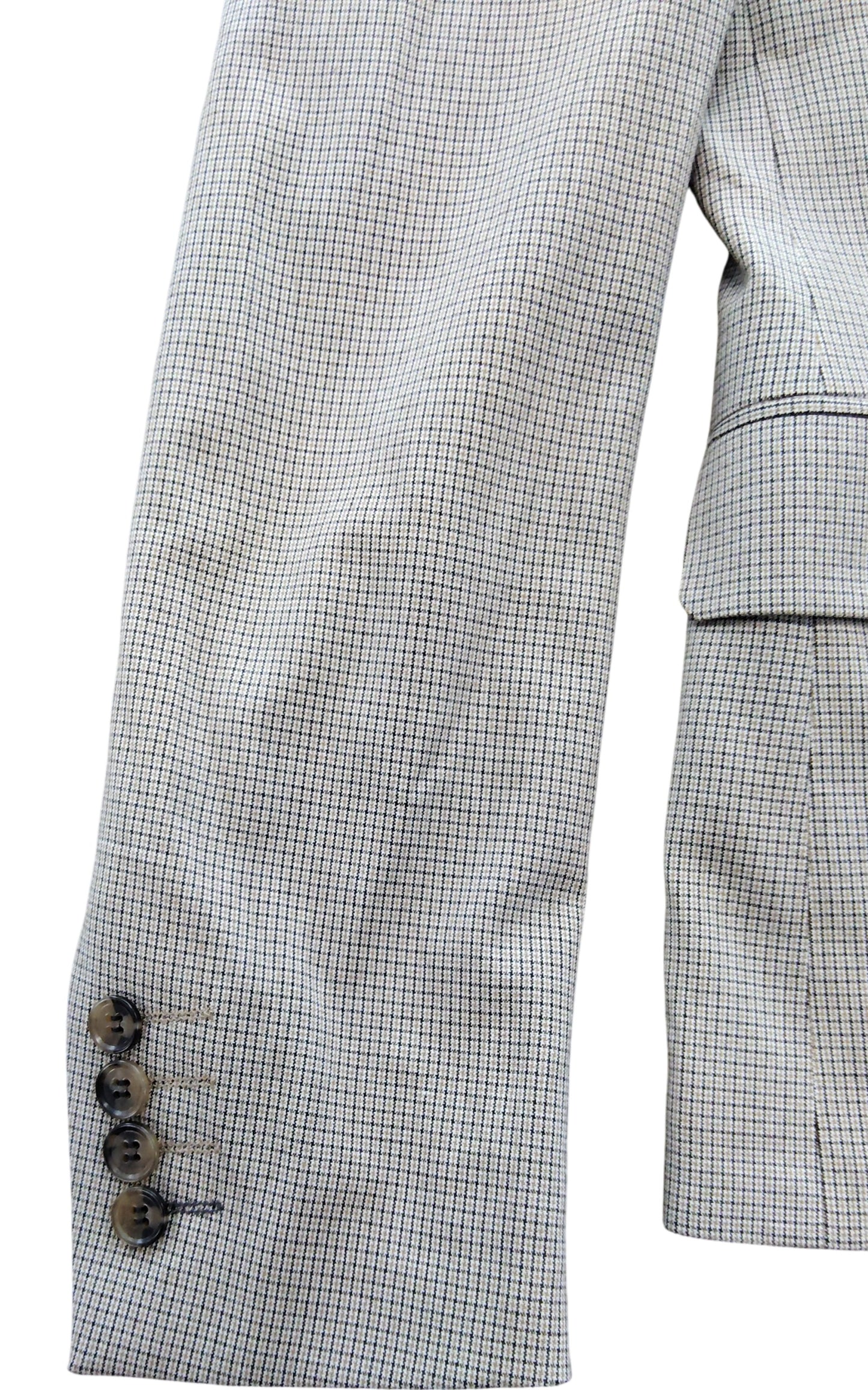 River Island Studios 38R Women's Check Blazer Jacket Cream Checked Pattern