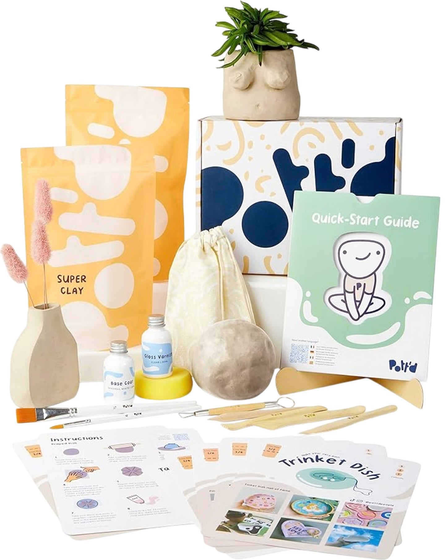 POT'D Home Pottery Kit Creative Clay Arts and Crafts DIY Project Set