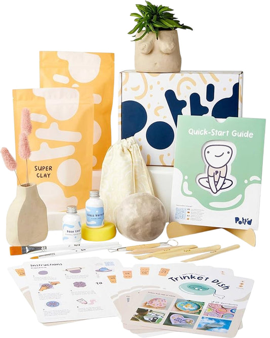 POT'D Home Pottery Kit Creative Clay Arts and Crafts DIY Project Set