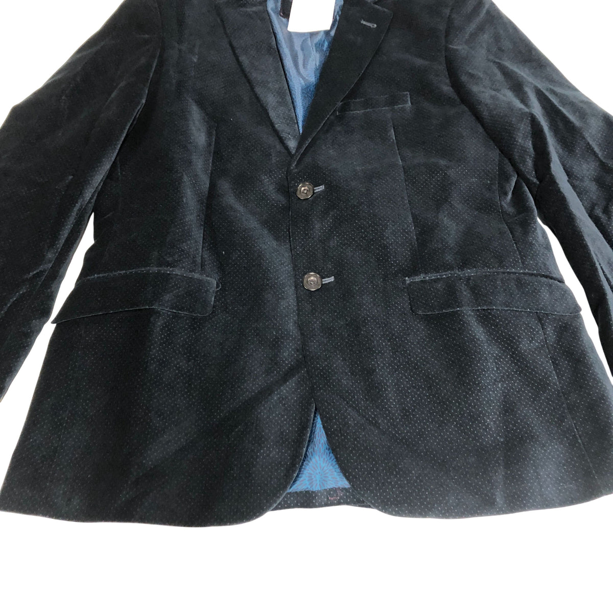 Branded Corduroy Blazer Size 38 Dark Navy Casual Men's Full Lined Jacket