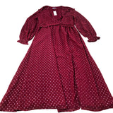 Red Polka Dot Dress Women's Long Sleeve Wrap Style Vintage UK12