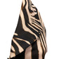 River Island Women's Zebra Print Blouse Halter Neck Beige Black Size Small