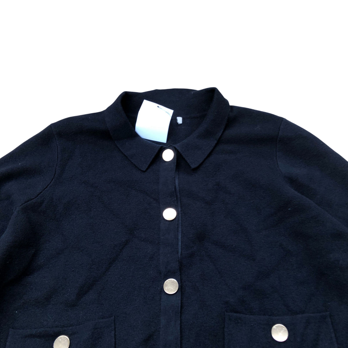 Cropped Cardigan Women's Black Button Up Casual Coat Large