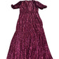Women's Midi Dress Size 10 Red Sequin Short Sleeve