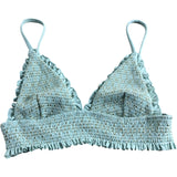 River Island UK6 Women's Aqua Blue Ruffled Triangle Bikini Top Swimwear