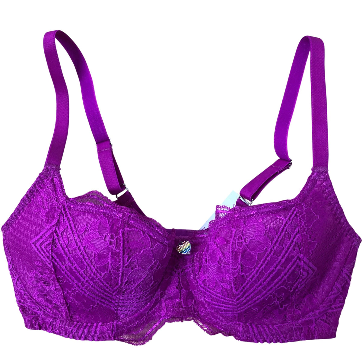 Bravissimo Lace Bra Set Women's Magenta Floral Underwired Adjustable Straps