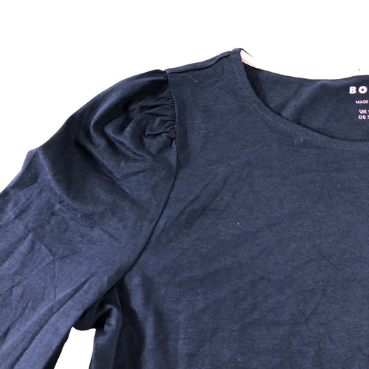 Boden Navy Long Sleeve Elasticated Cuff Top - Size 10