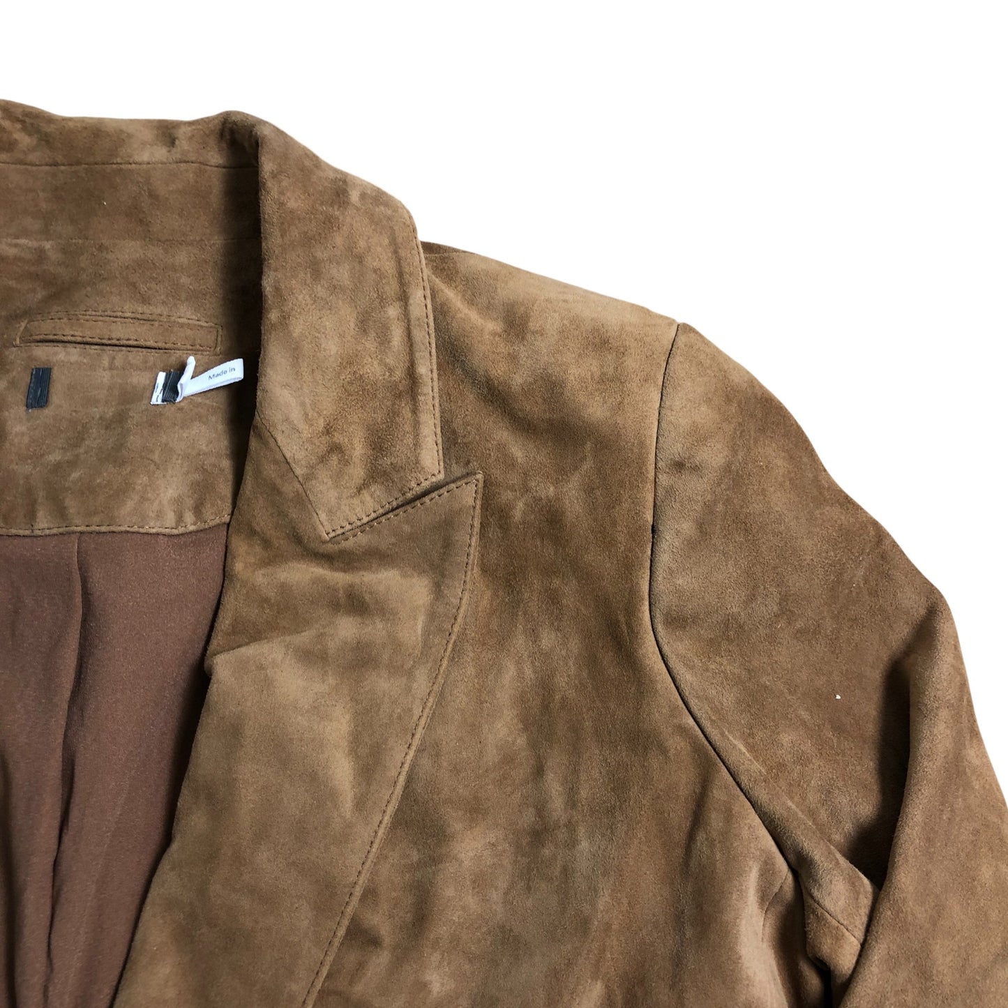 Premium M Women's Brown Suede Jacket Blazer Stylish Elegant Fashion