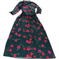 Dancing Leopard UK10 Women's Floral Long Sleeve Shirt Dress Green