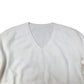 Hikaro Wool Sweater Merino Wool UK10 Women's White V Neck Long Sleeve