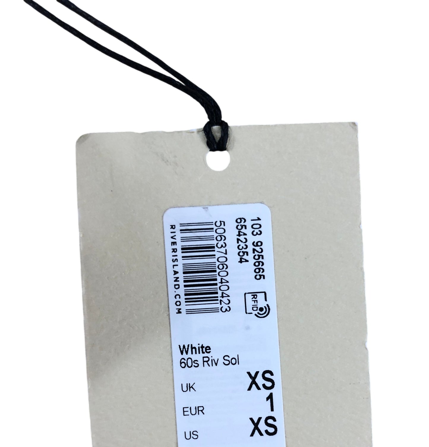 River Island Studios Relaxed Fit Stripe T-Shirt Women's XS White Casual Top