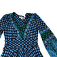 Boden Daphne Jersey Maxi Dress Women's Floral Long Sleeve Blue Green Size 6