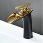 SHUNLI Bathroom Sink Taps Mixers - Black Gold Bathroom Basin Mixer Tap