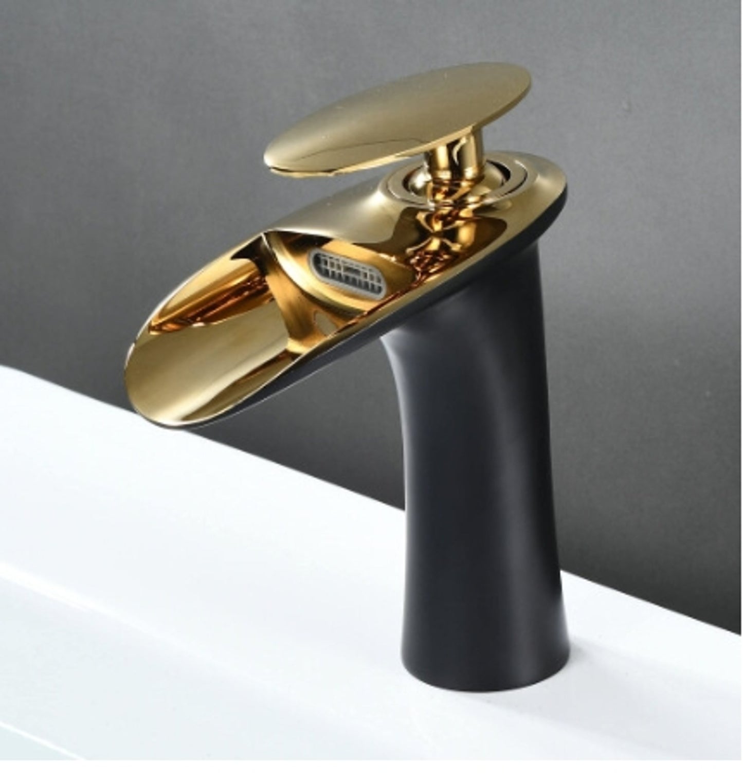 SHUNLI Bathroom Sink Taps Mixers - Black Gold Bathroom Basin Mixer Tap