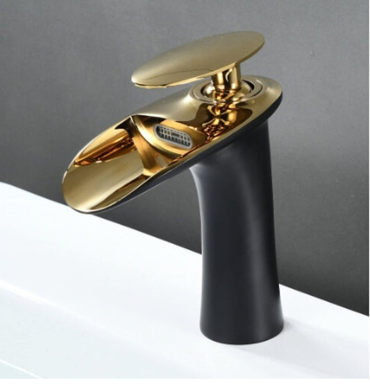 SHUNLI Bathroom Sink Taps Mixers - Black Gold Bathroom Basin Mixer Tap
