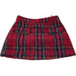 River Island Red Check Pattern Mini Skirt Size 12 Women's Tweed Style Elegant