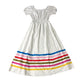 Women's White Dress Size 12 Multicoloured Striped Smock Style
