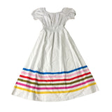 Women's White Dress Size 12 Multicoloured Striped Smock Style