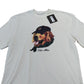 River Island Studios Dog Print T Shirt XS Casual White Cotton Short Sleeve