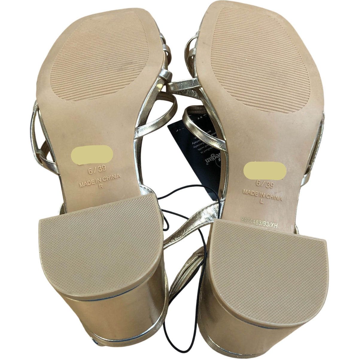 Gold Tamara Slingback Sandals Block Heel Size 6