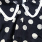 Baukjen Black Polka Dot Blouse UK10 Women's Ruffled Collar Button Up Top