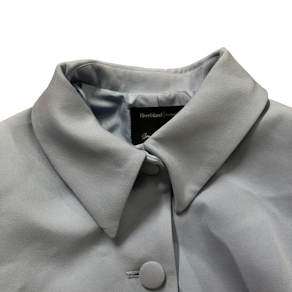 River Island Studios Women's Light Blue Cropped Jacket Stylish Size 6