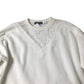White Sweatshirt Women's Lace Detail Long Sleeve Casual Small